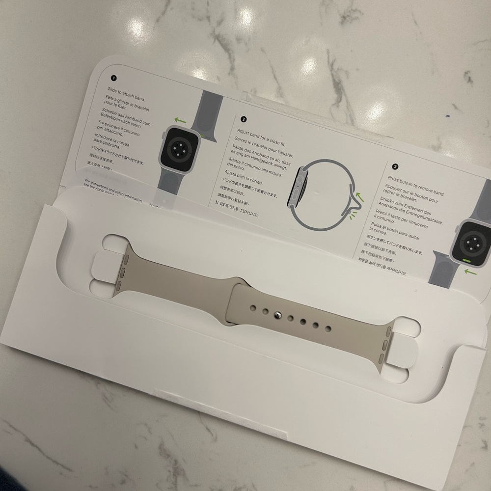 NWT- Apple Sport Band for Apple Watch - Starlight, 41mm (S/M)
